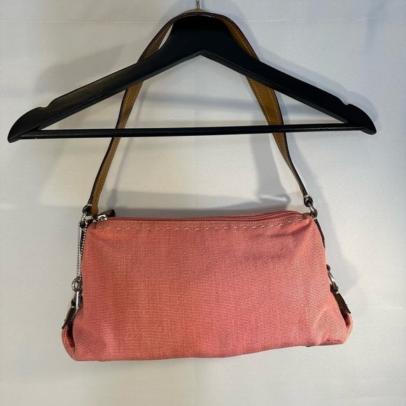 Fossil 1954 Key Pink Woven Straw Leather Floral Lining Spring Shoulder Hand Bag - Picture 1 of 8